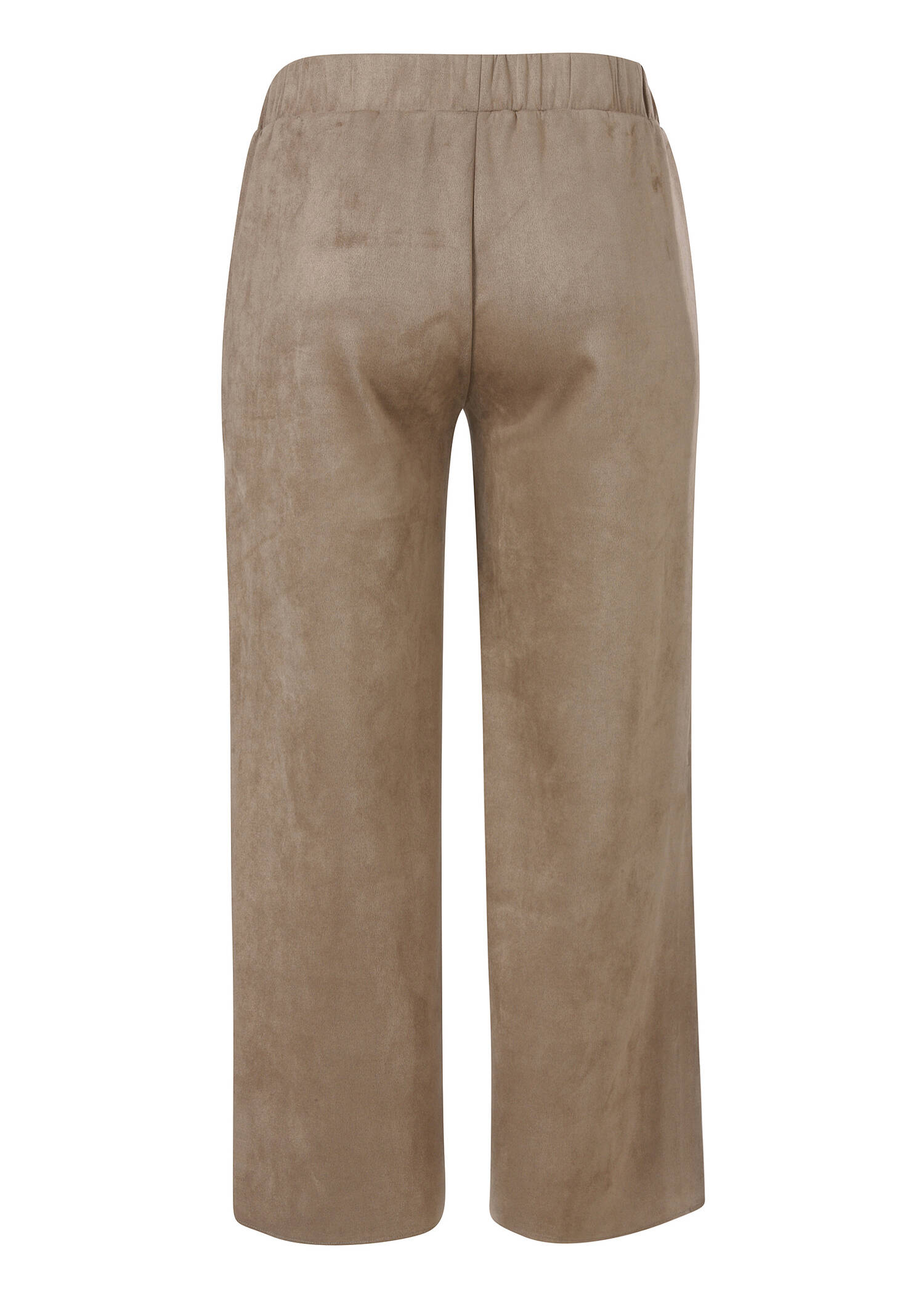 Knöchellange Velours-Schlupfhose Mokka mit geraden Beinen /