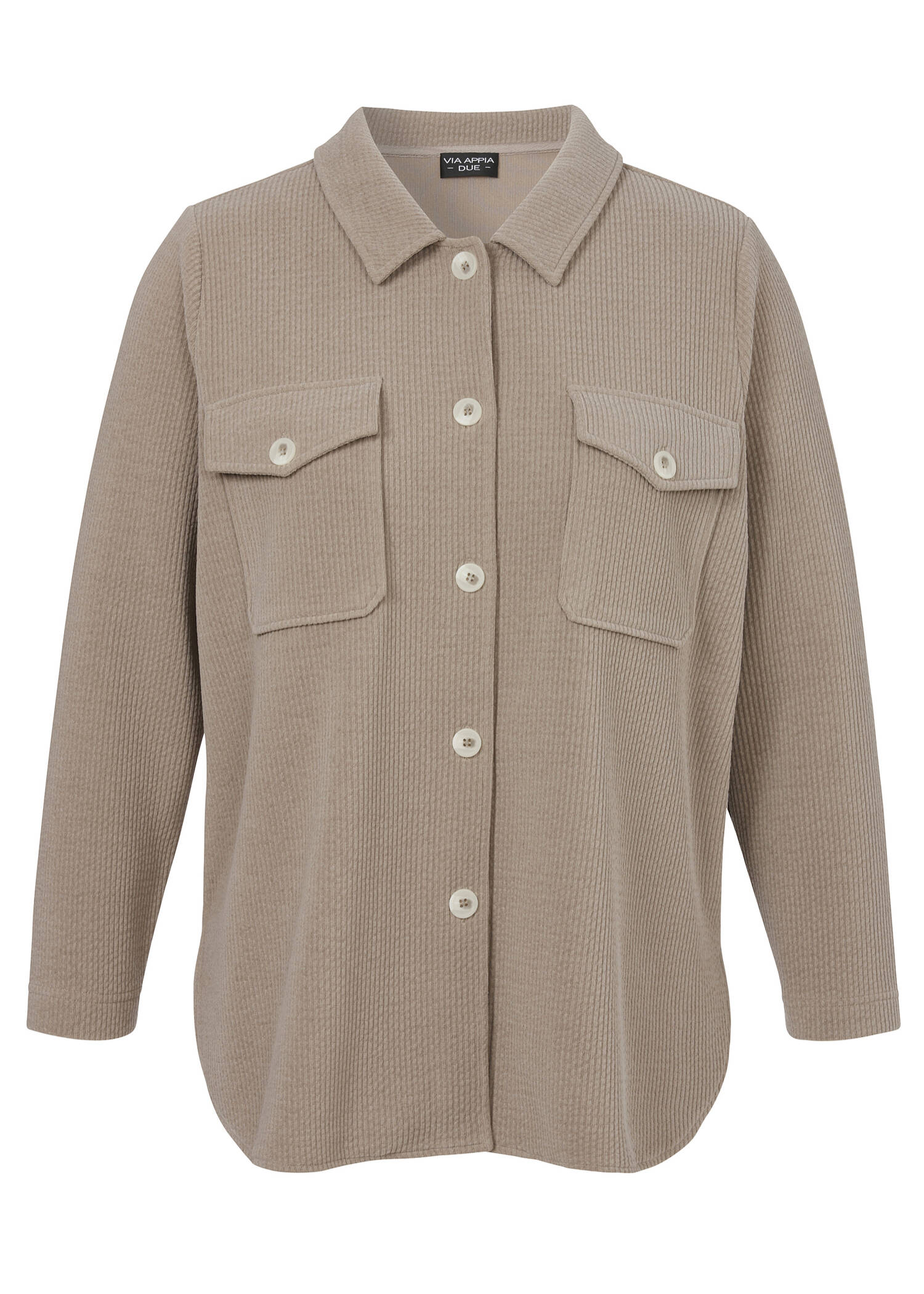 Warme Hemdbluse mit Strukturmuster /