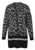 Offene Strickjacke mit Leo-Muster / 