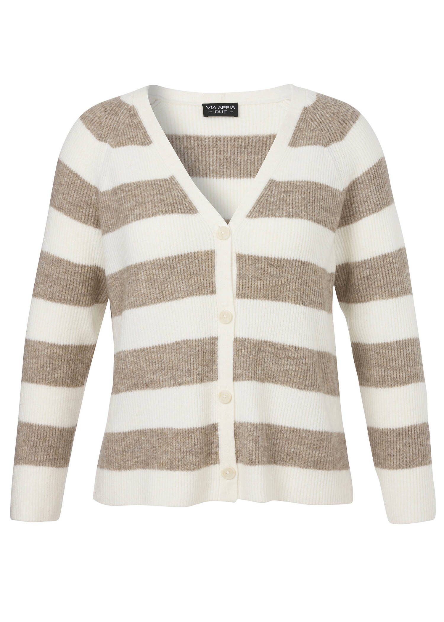 Flauschige Feinstrickjacke Ringel /