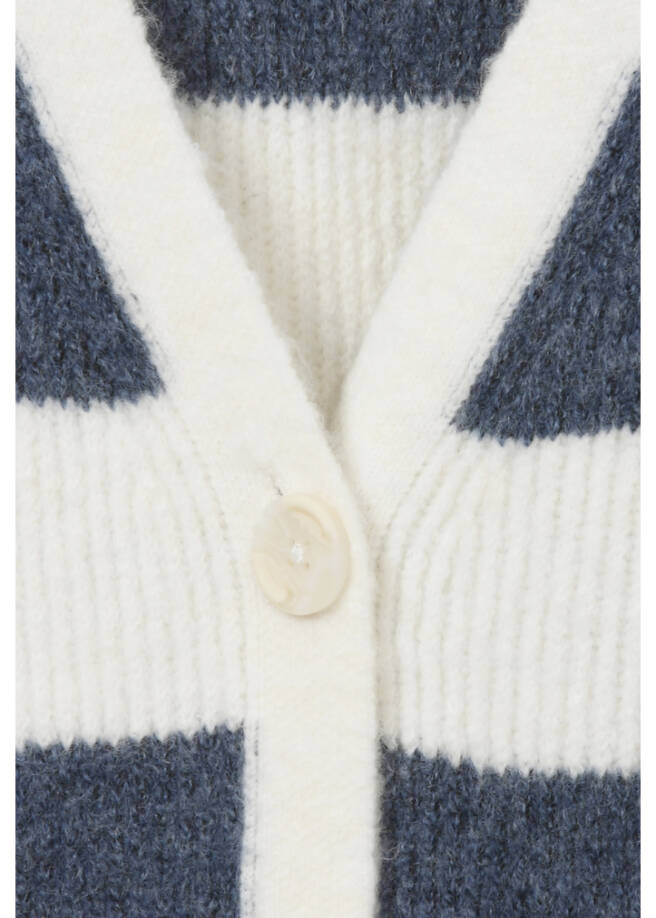 Flauschige Feinstrickjacke Ringel /