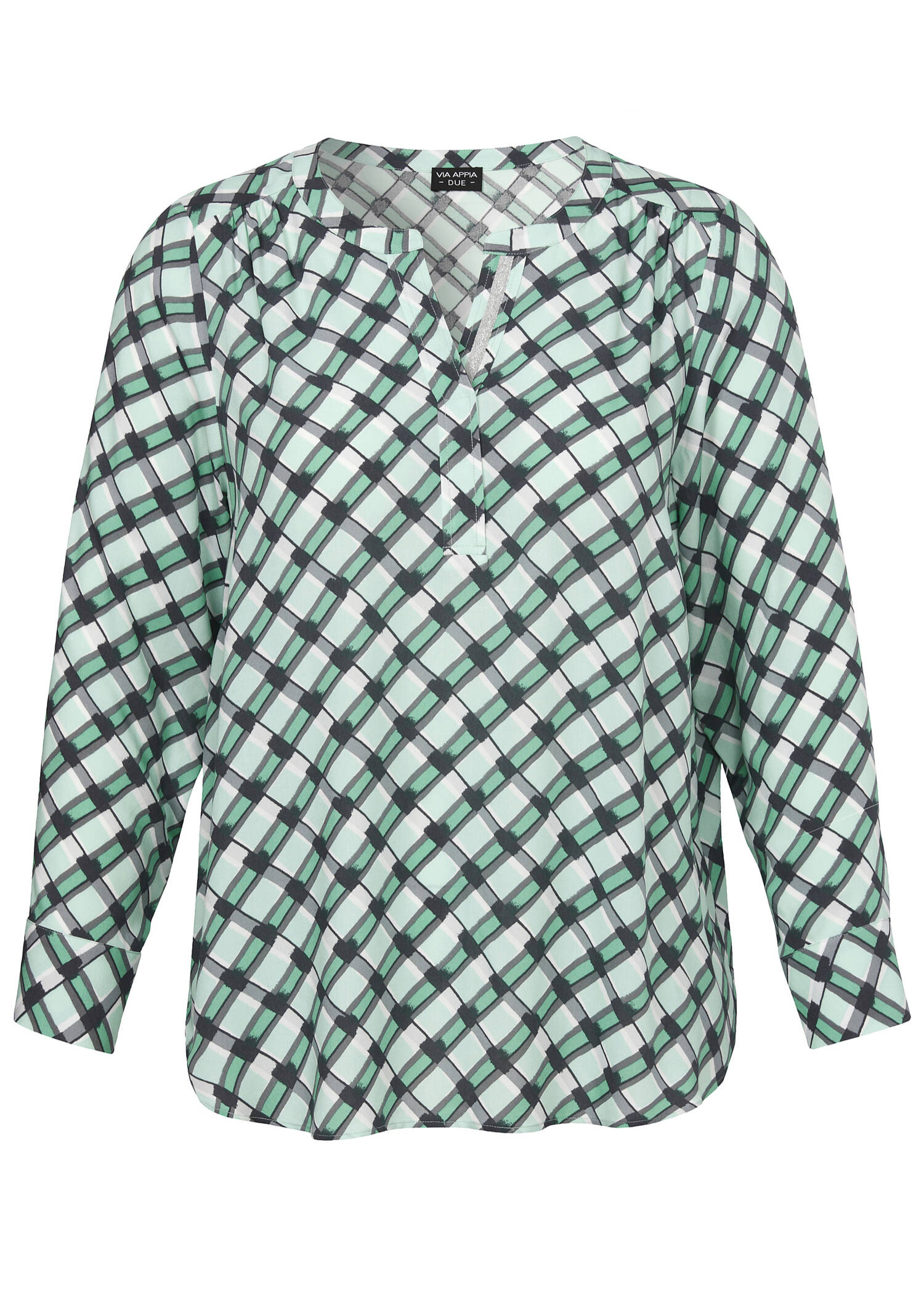 Fließende Viskose-Schlupfbluse in edler Farbharmonie / 