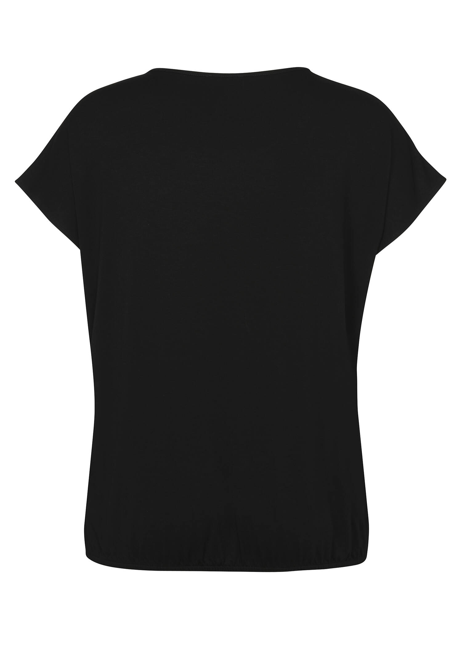 Print-Blusenshirt mit schwarzem Jersey-Rückteil / 