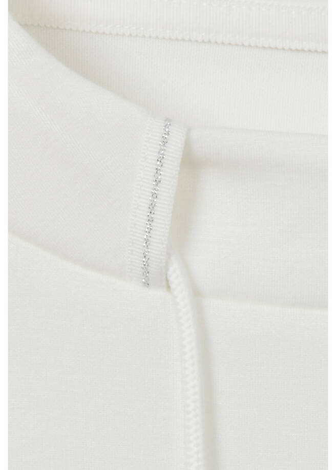 3/4-Arm Sweatshirt mit kurzem Kragen / 