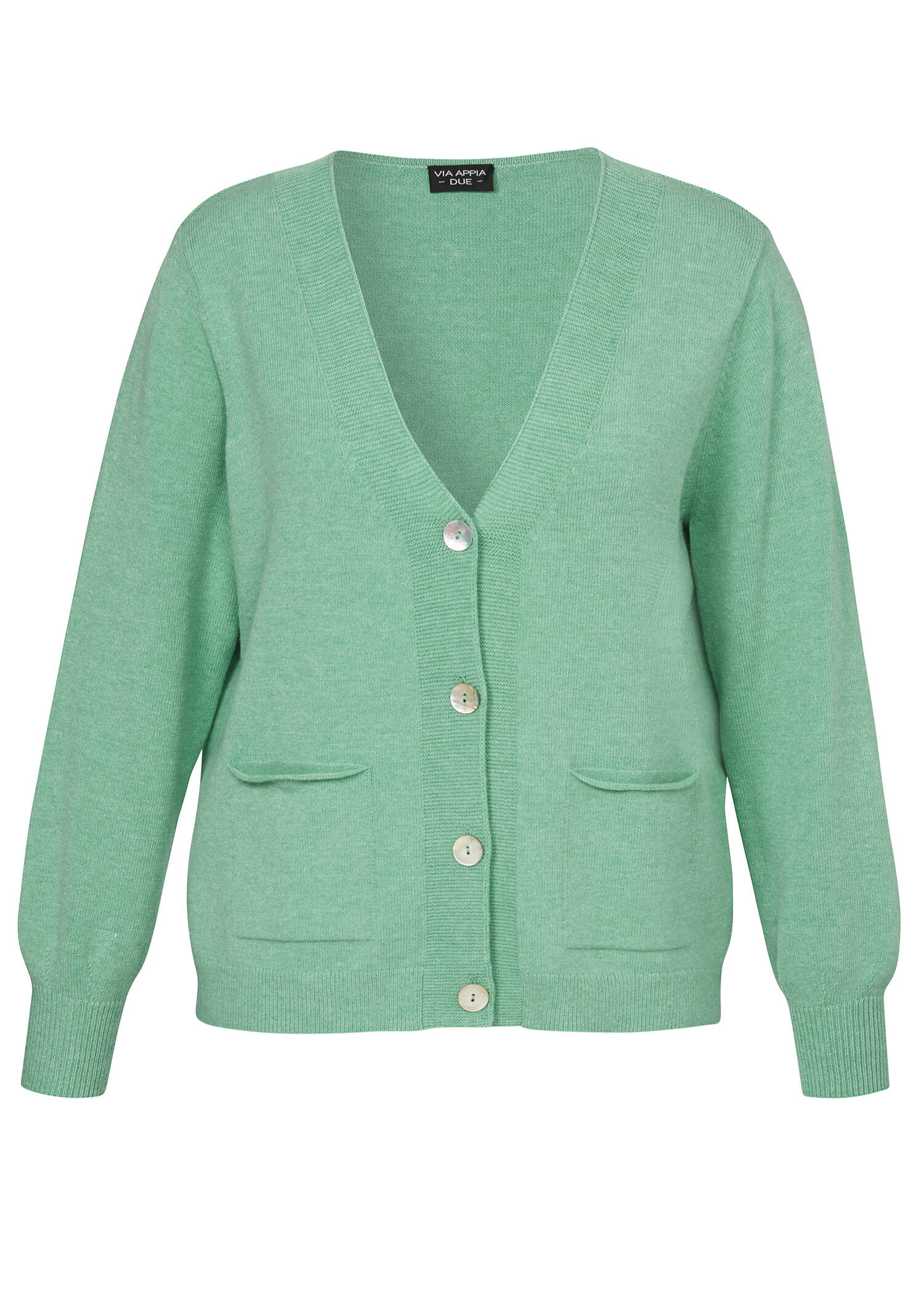 Feinstrickjacke Grün Melange / 