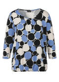 3/4-Arm Print-Shirt mit Gummizugsaum / 