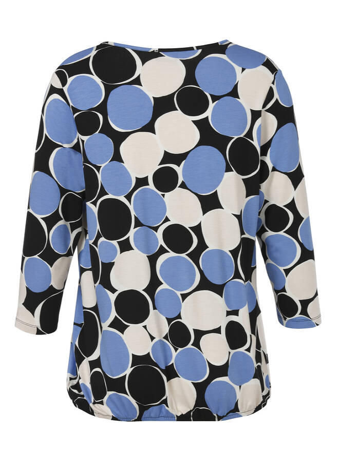 3/4-Arm Print-Shirt mit Gummizugsaum / 