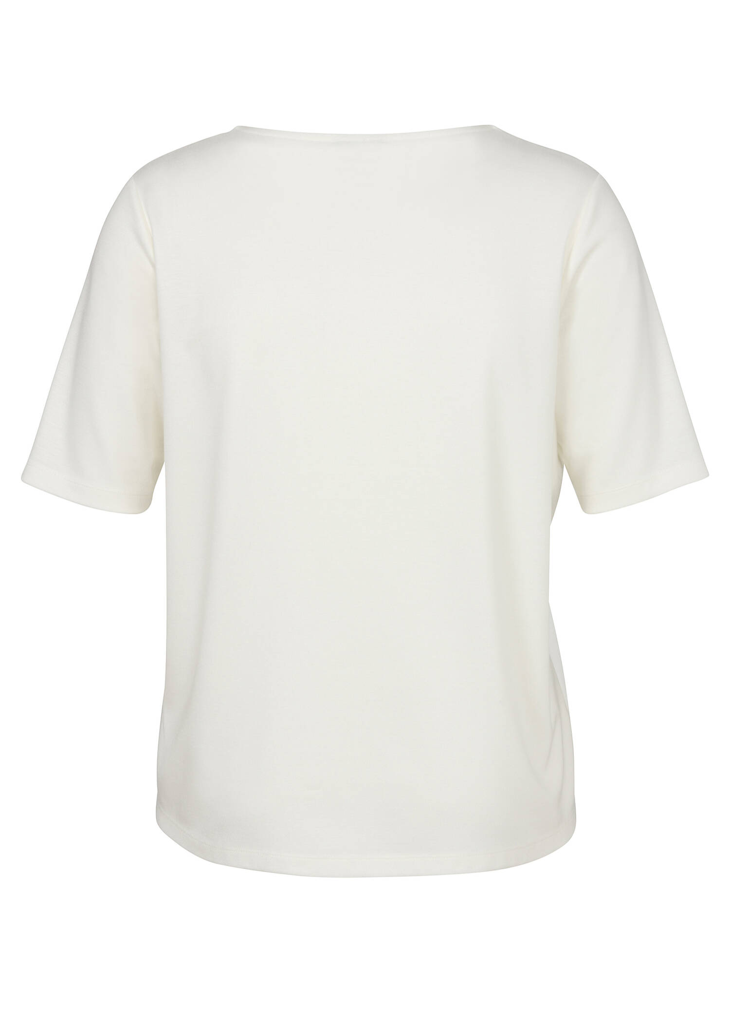 Einfarbiges Shirt mit geschmücktem Ausschnitt /