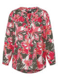 Fließende Viskosebluse mit floralem Allover-Print / 