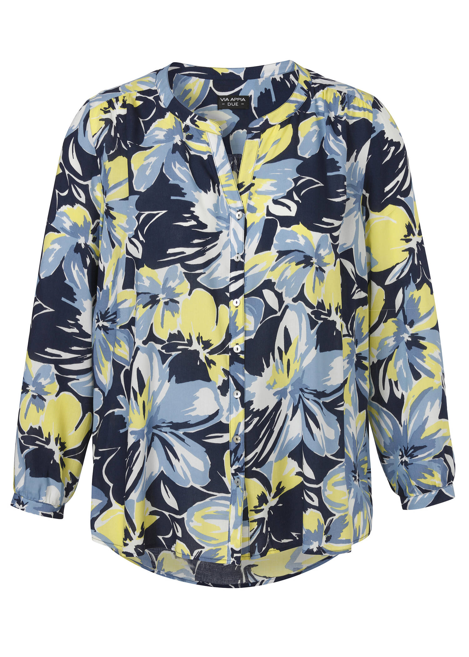 Fließende Viskosebluse mit floralem Allover-Print /