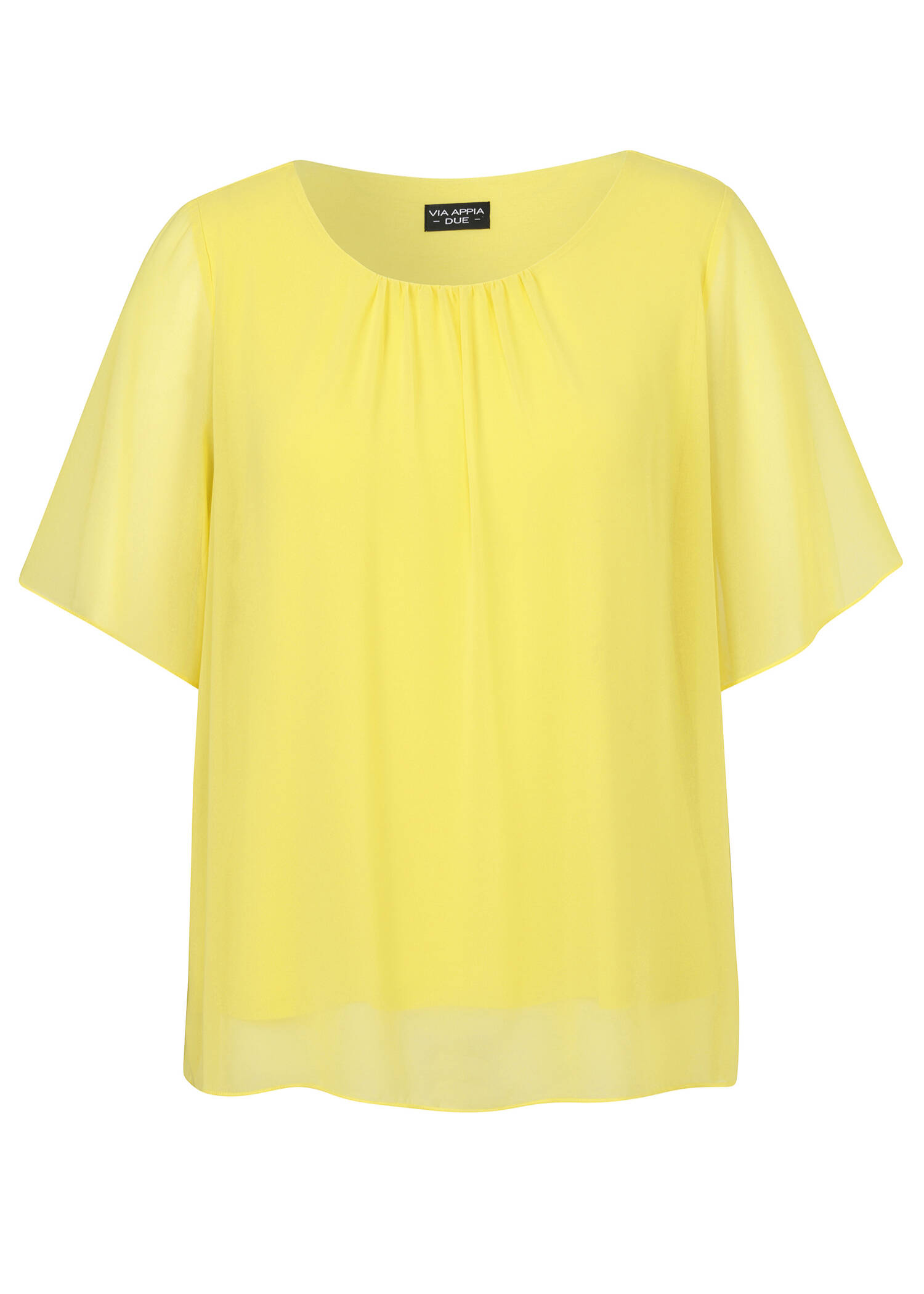2-in-1 Chiffon Halbarmbluse mit eingenähtem Top /