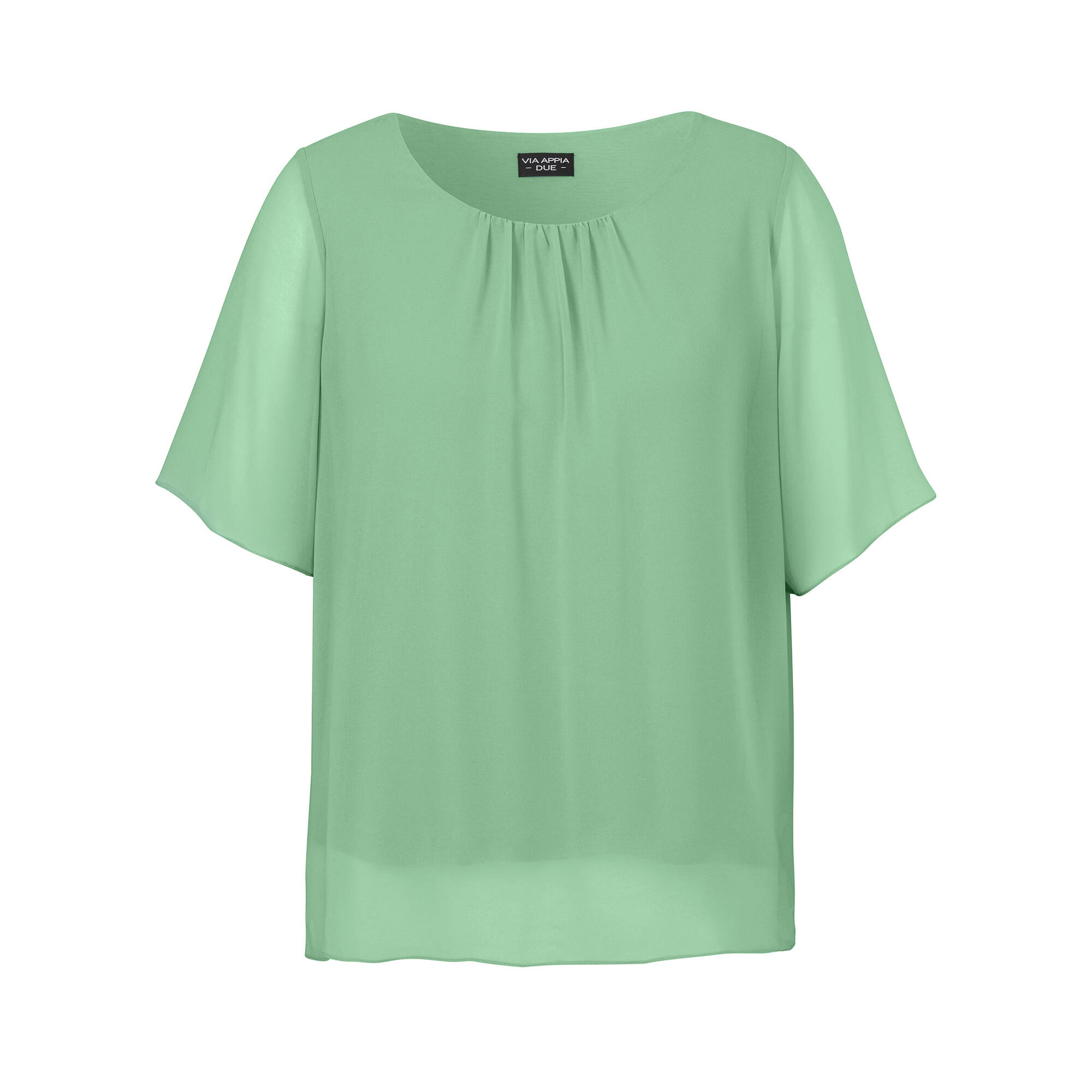 2-in-1 Chiffon Halbarmbluse mit eingenähtem Top
