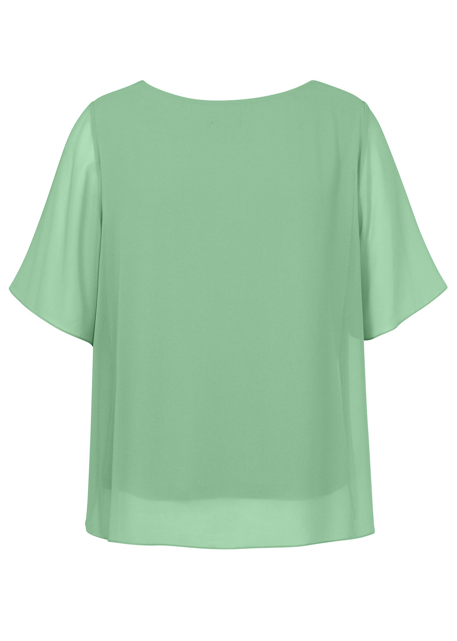 2-in-1 Chiffon Halbarmbluse mit eingenähtem Top /