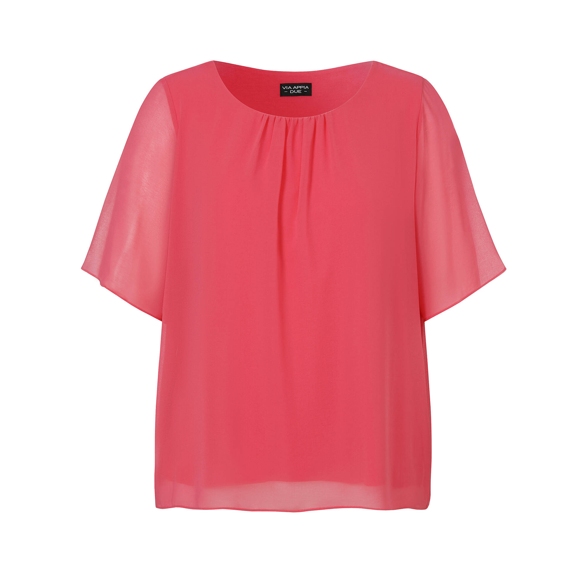 2-in-1 Chiffon Halbarmbluse mit eingenähtem Top
