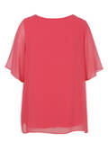 2-in-1 Chiffon Halbarmbluse mit eingenähtem Top / 