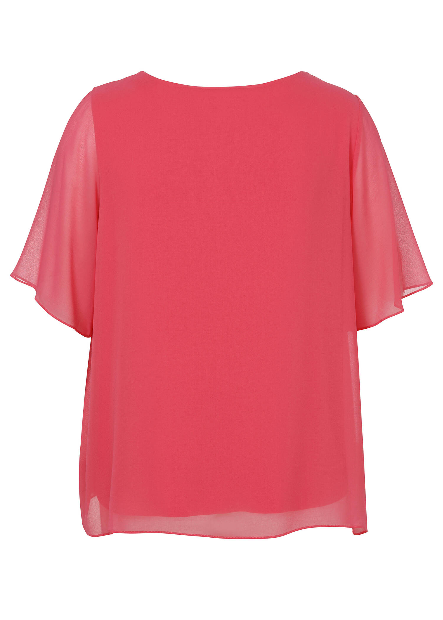 2-in-1 Chiffon Halbarmbluse mit eingenähtem Top /