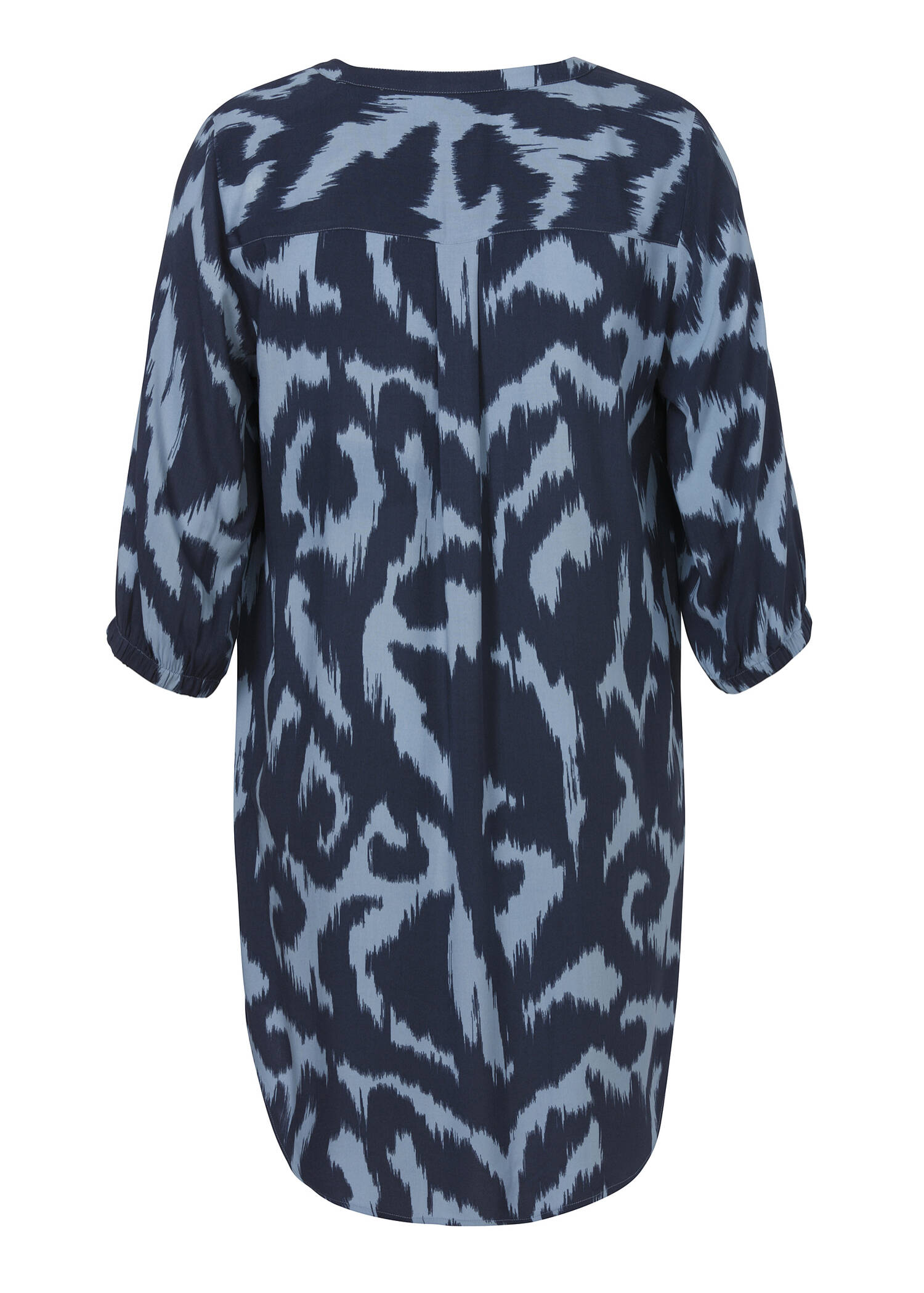 Lange 3/4-Arm Viskose-Tunika mit Allover-Print /