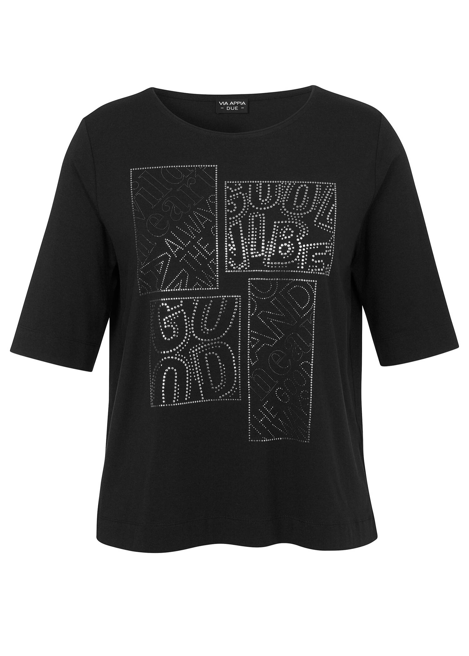 Supersoftes T-Shirt Uni mit geschmückter Front /