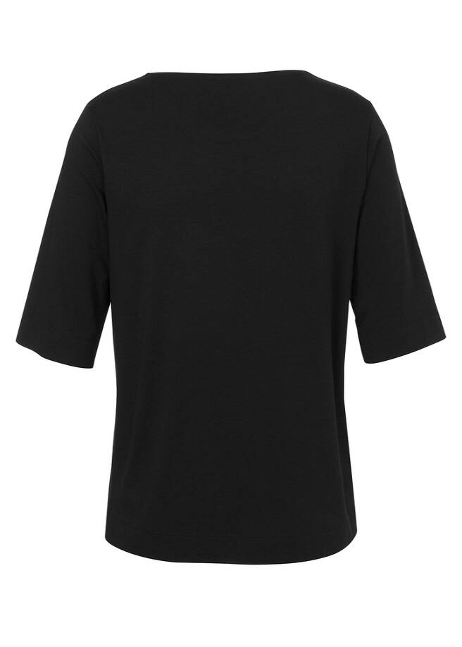 Supersoftes T-Shirt Uni mit geschmückter Front / 