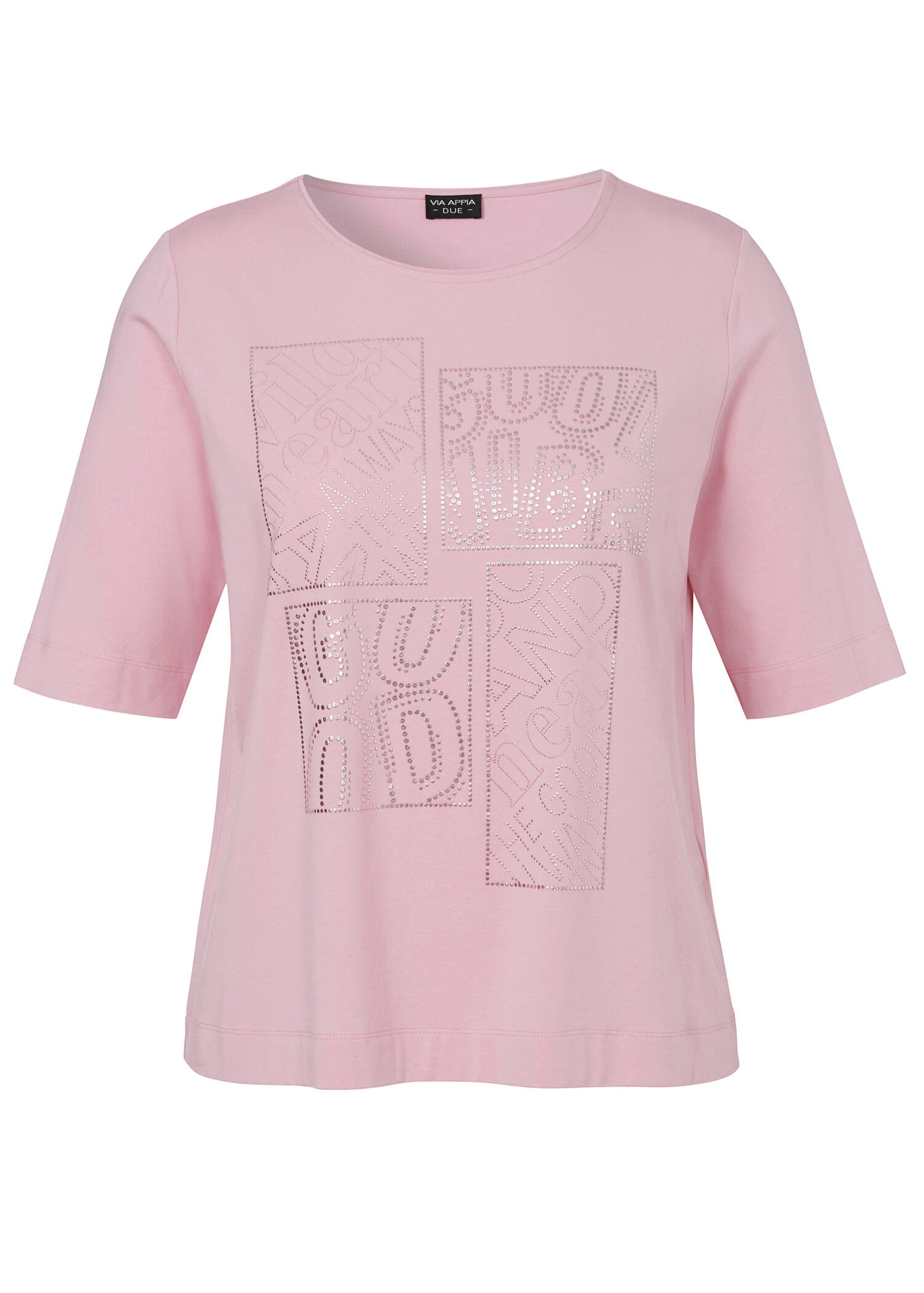 Supersoftes T-Shirt Uni mit geschmückter Front /