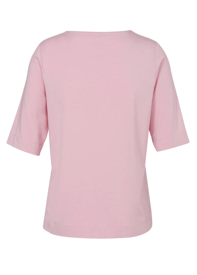 Supersoftes T-Shirt Uni mit geschmückter Front / 