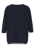 3/4-Arm-Shirt-Bluse doppellagig mit Chiffon / 