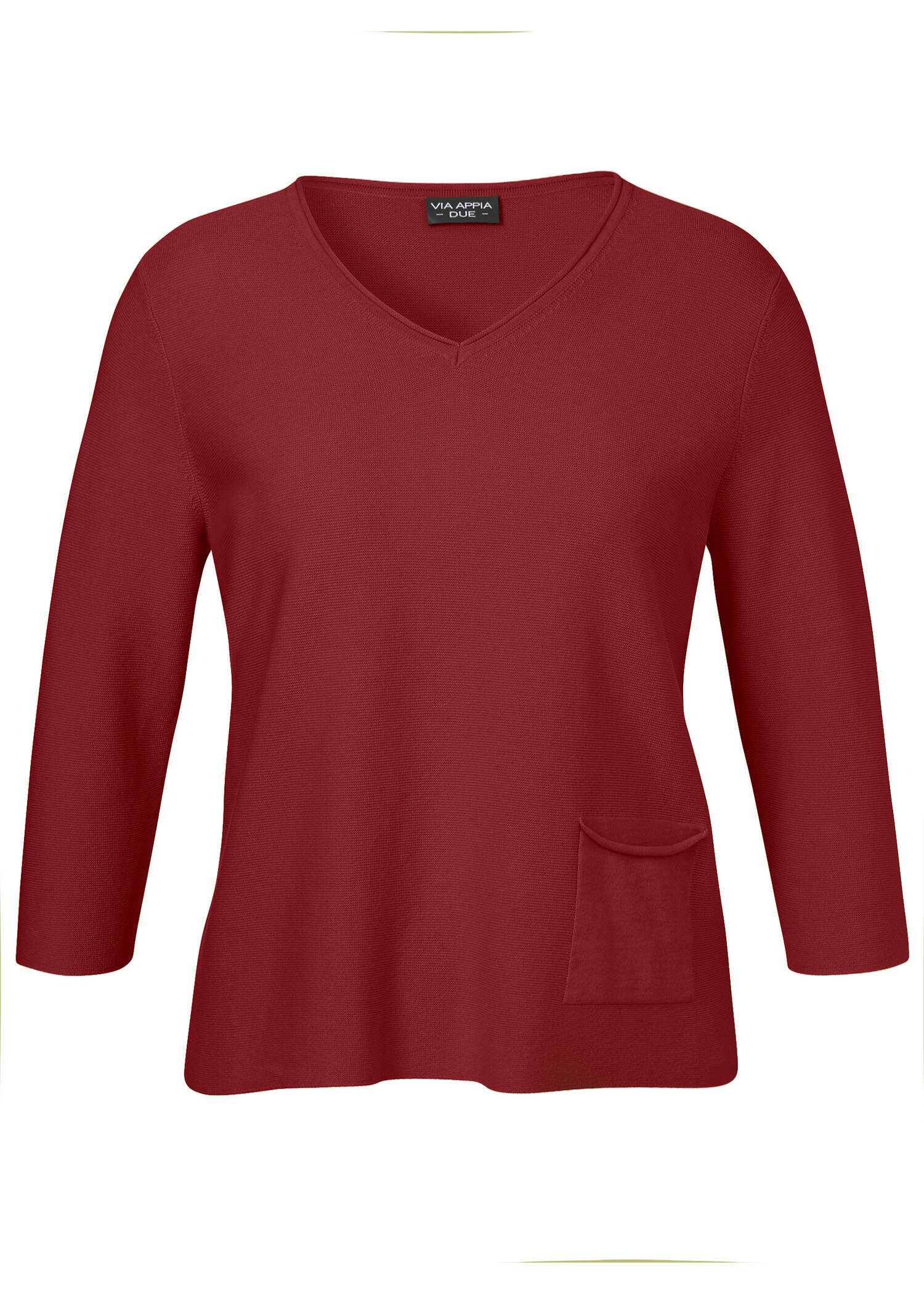 Feinstrick 3/4-Arm Pullover aus softer Baumwolle /