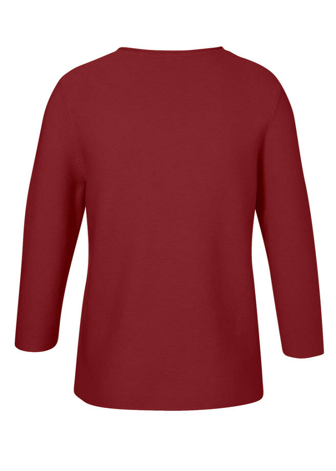 Feinstrick 3/4-Arm Pullover aus softer Baumwolle / 