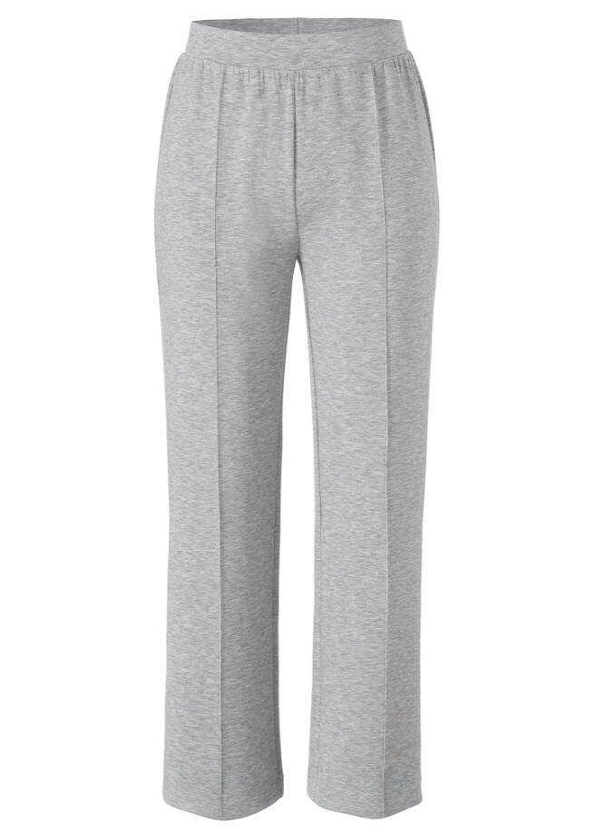 Edel-lässige Modern Jogg-Pants knöchellang grau melange Frontansicht