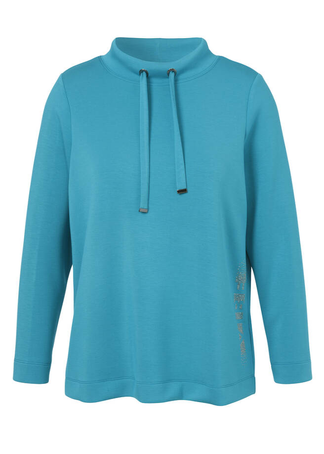 Kombistarkes Sweatshirt dezent geschmückt smaragd Frontansicht