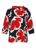 3/4-Arm Sweatshirt mit abstraktem Blumenmuster / 
