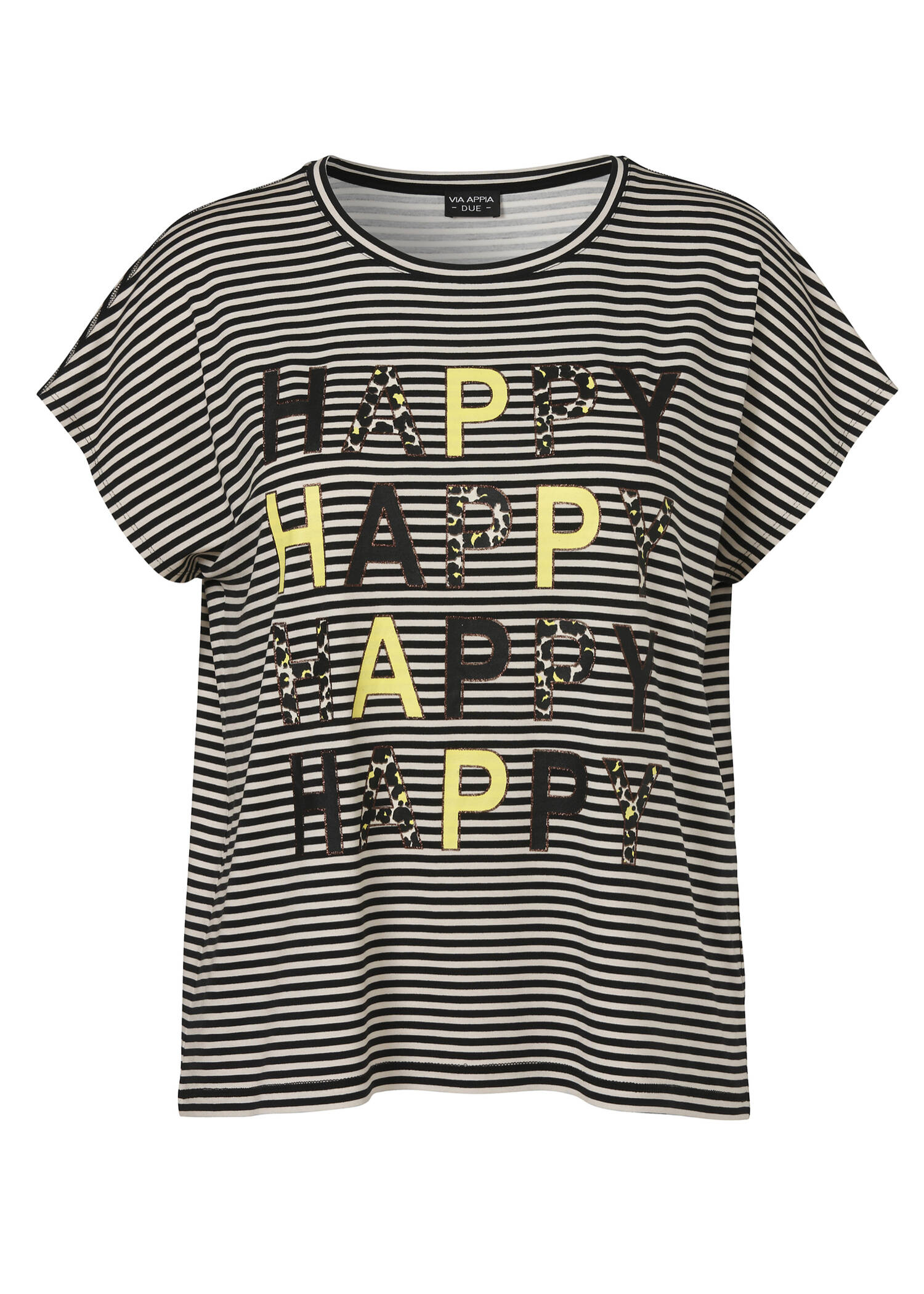 Ringel-Shirt mit überschnittenen Schultern / 