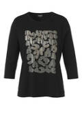 Softes 3/4 Arm Shirt in Schwarz mit Front-Motiv / 