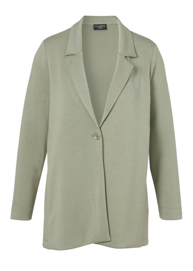 Topmodischer Sweat-Blazer salbei Frontansicht