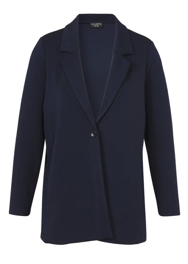 Topmodischer Sweat-Blazer marine Frontansicht