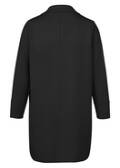 Schwarzer Revers-Mantel in Veloursleder-Optik / 