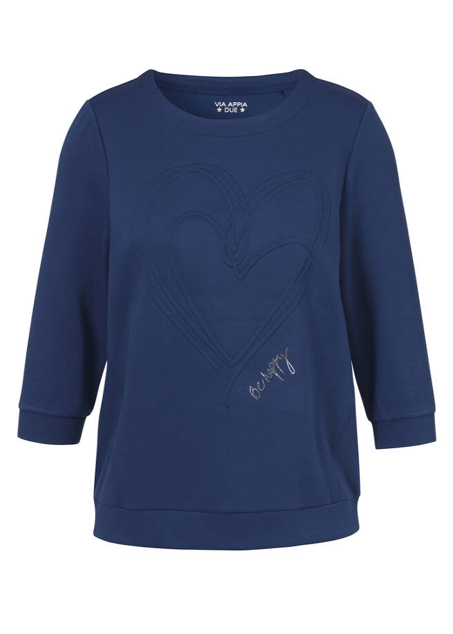 3/4-Arm Sweatshirt Be Happy tinte Frontansicht