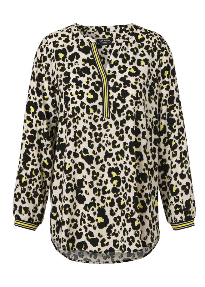 Viskose Tunika Modern Leo schwarz multicolor Frontansicht