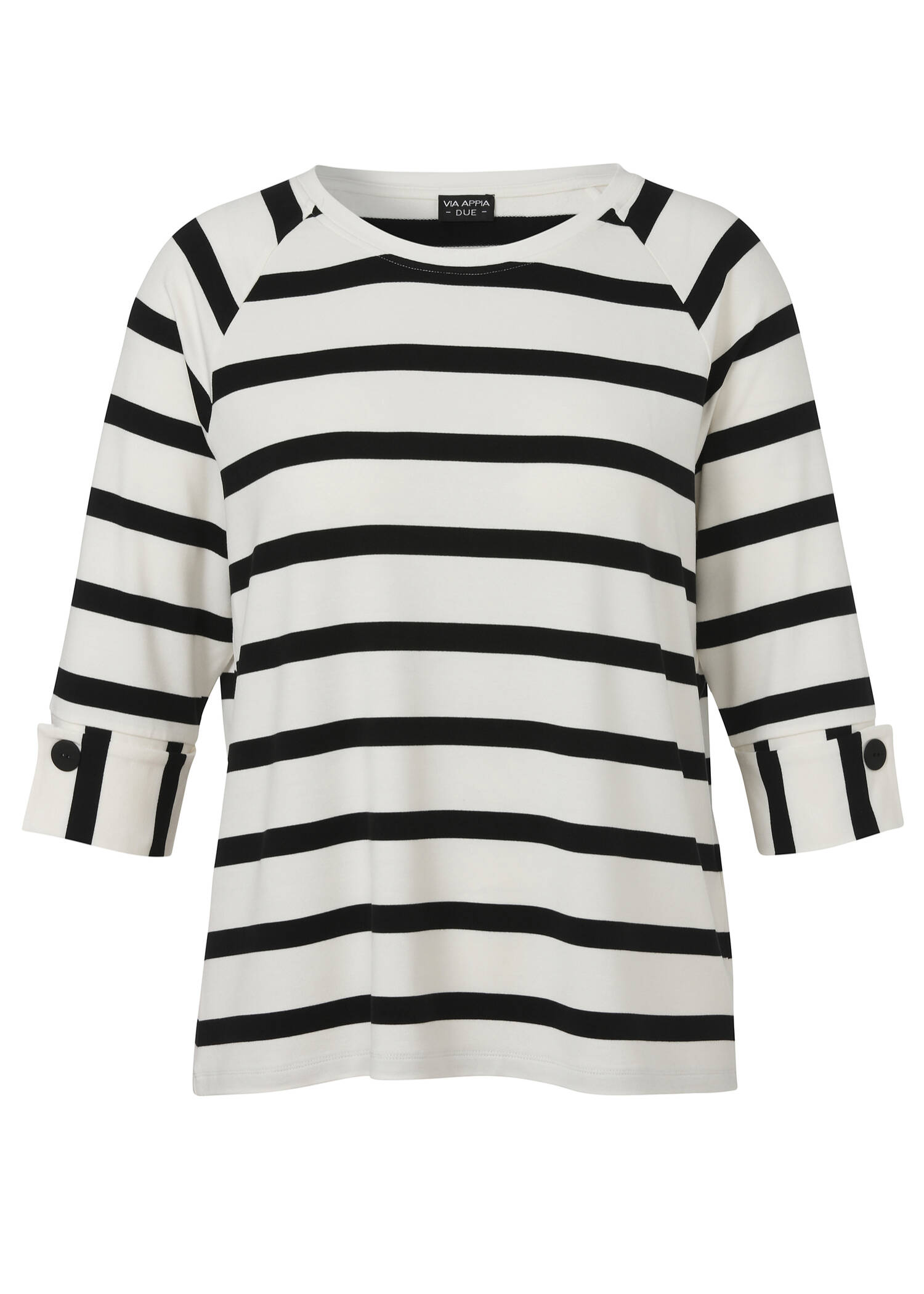 3/4-Arm Sweatshirt mit Streifen / 