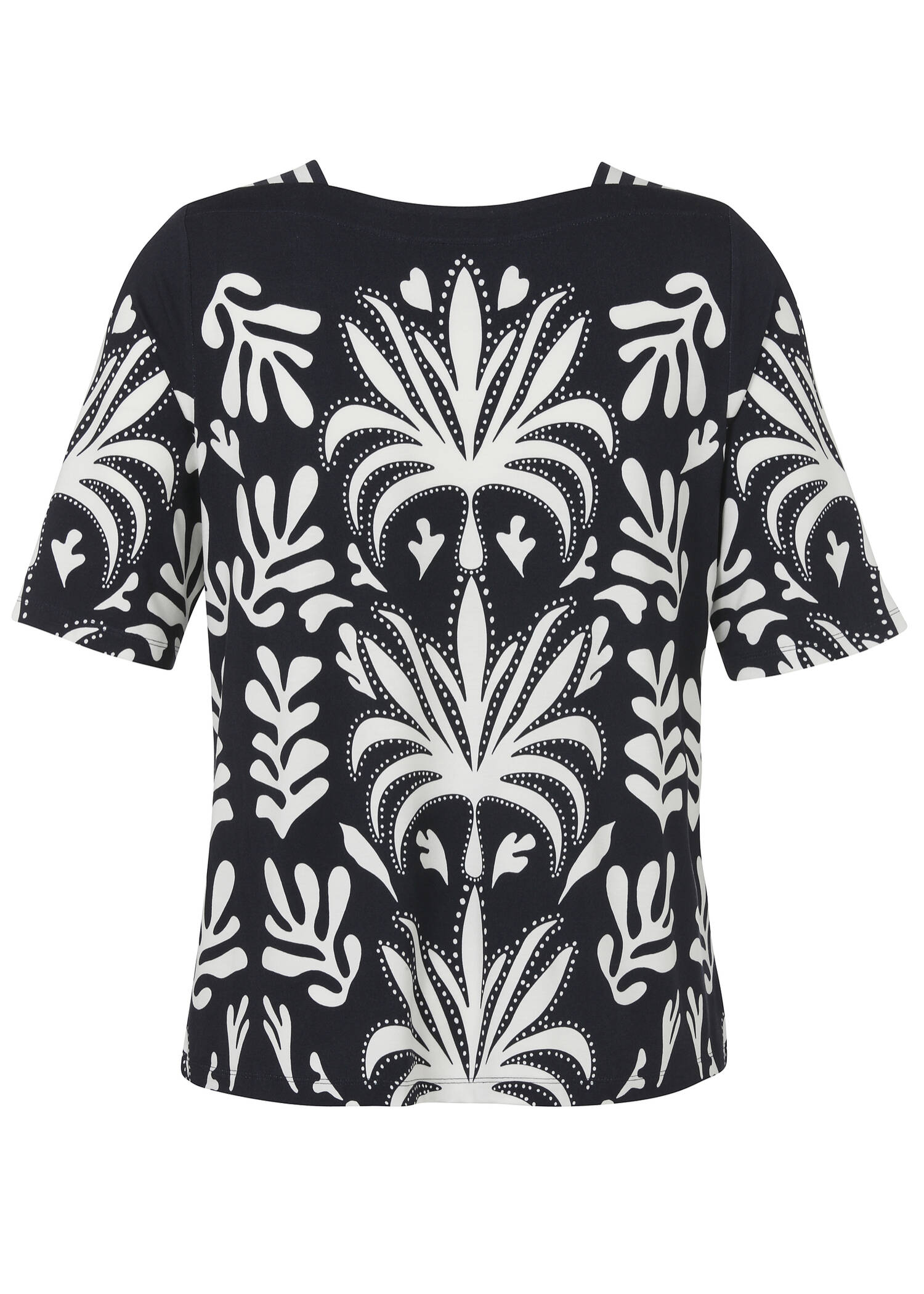 Edles Print-Shirt in Marine / Ecru / 