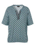 Edles Print-Shirt mit Gummizug-Saum / 