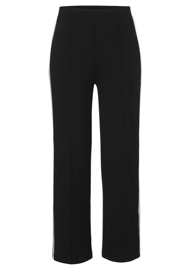 Edle Sweathose mt Seitenstreifen schwarz / ecru Frontansicht