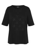 T-Shirt Uni mit tonigem Front-Motiv / 