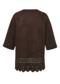 Moccafarbene Halbarm-Jacke im Veloursleder-Look / 