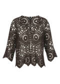 Feminine 3/4-Arm Ajour Baumwoll-Jacke / 