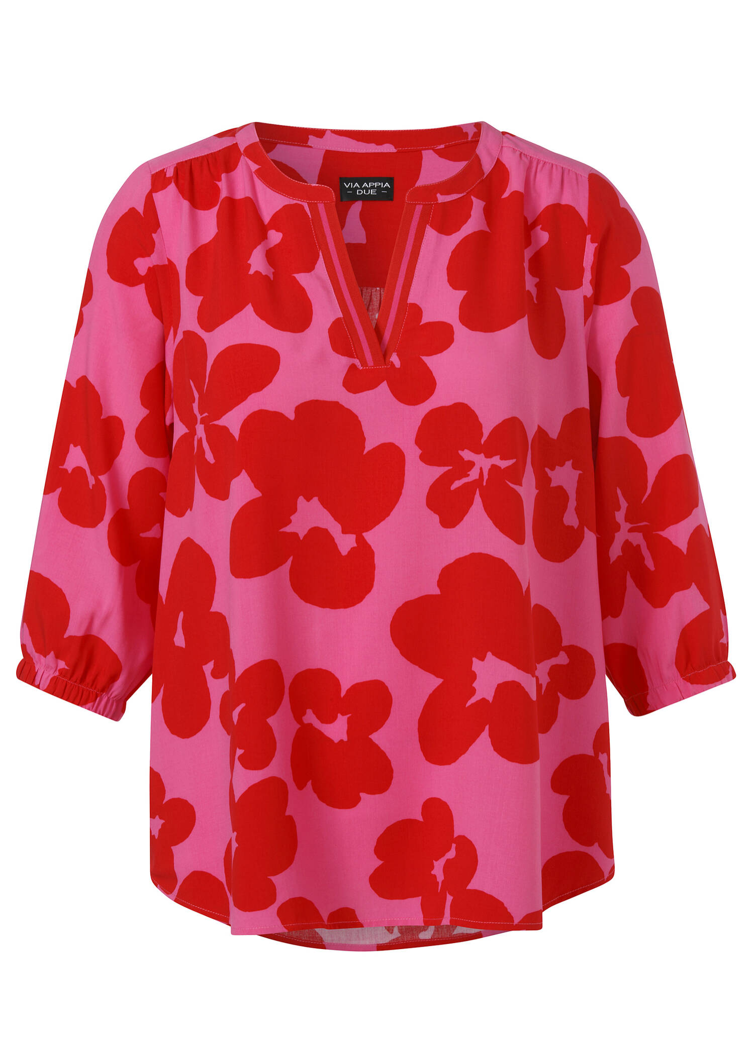 3/4-Arm Viskose-Tunika mit Blumenmuster / 
