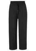 Leichte 7/8-Sommer-Hose Schwarz, weites Bein /