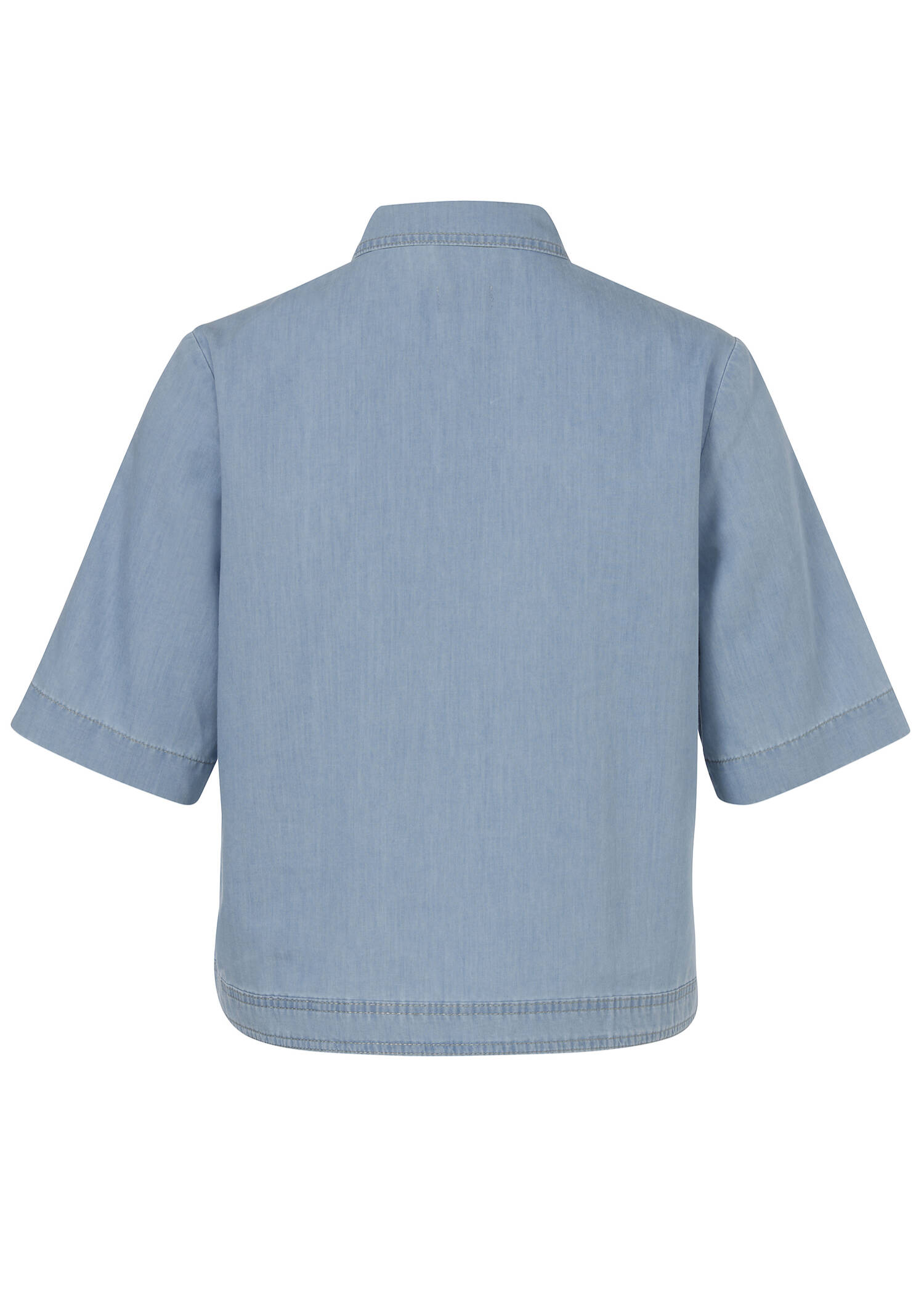 Sommerliche Halbarmjacke im Jeans-Style Himmelblau / 