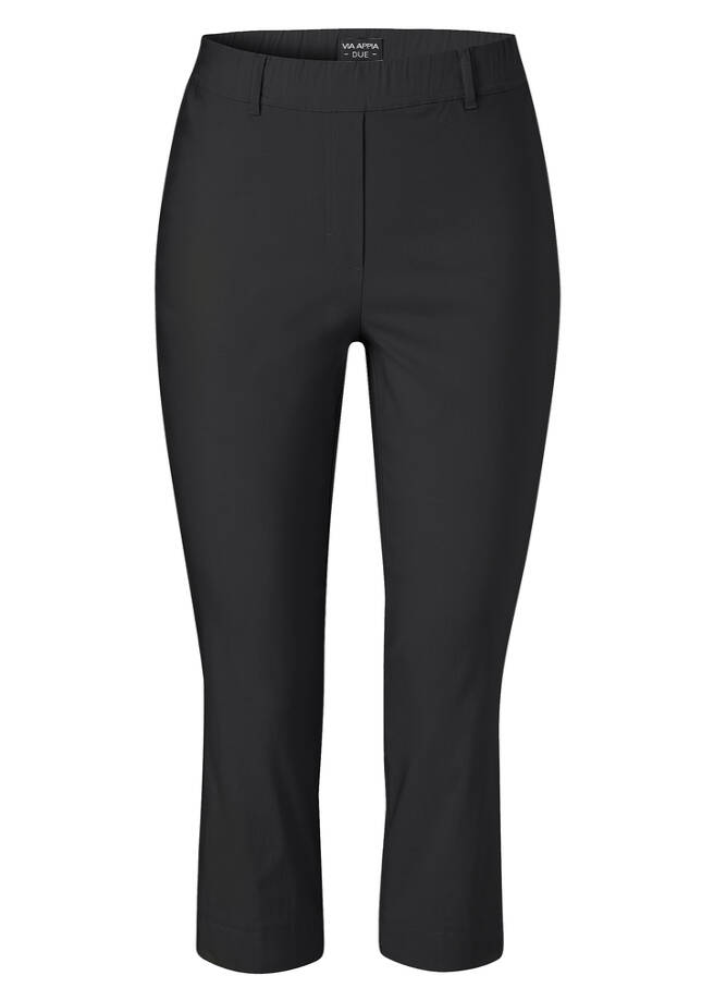 Edle 3/4 Sommerhose Premium-Basic schwarz Frontansicht