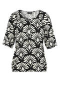 Chices Bicolor Print-T-Shirt mit Gummizugsaum /